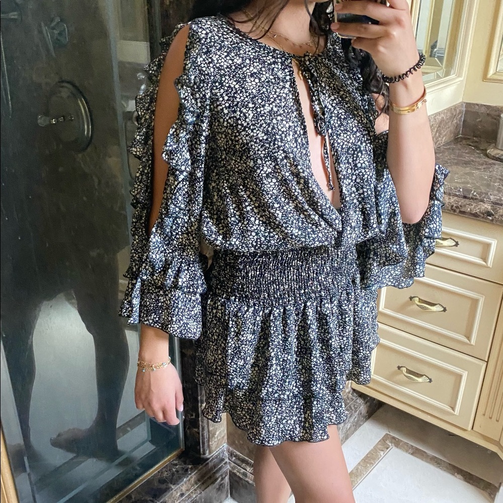 Planet Blue Life Ruffle Floral Romper